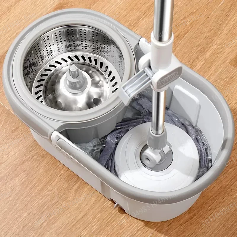 Mop Rotating Household Hand Washing Floor Scrubber, Dry and Wet, Can Be Disassembled and Cleaned Freely