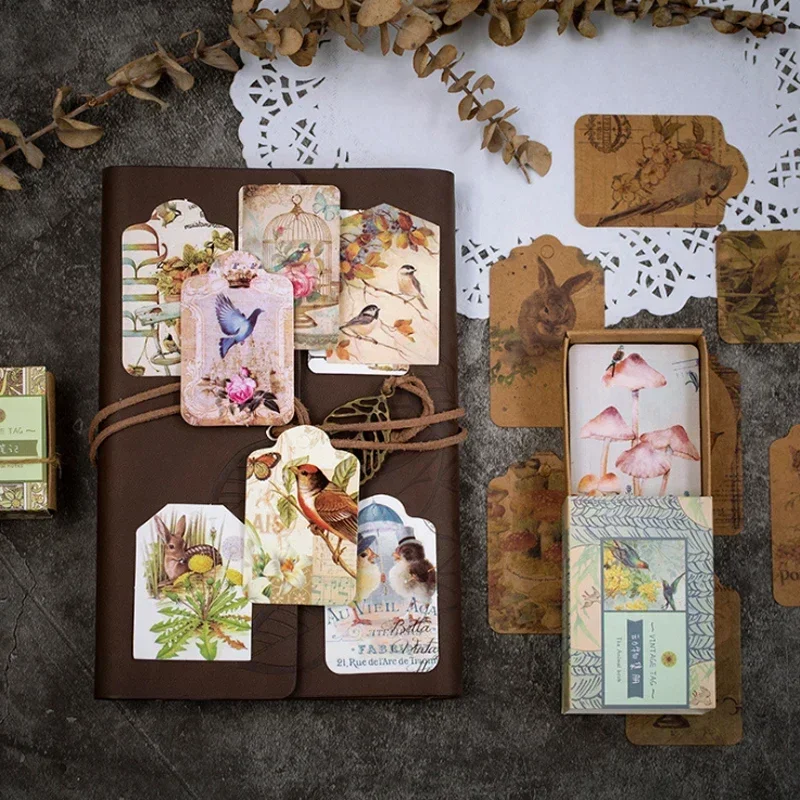 1pack Vintage Poetry Series Memo Tags 3 Styles Optional for Journal Decor Labeling Cute Decoration
