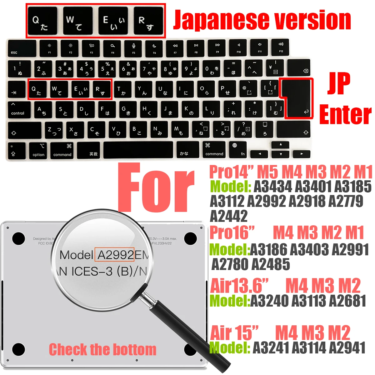 Japanese Edition Keyboard Film Silicone Black Japanese Layout Fit