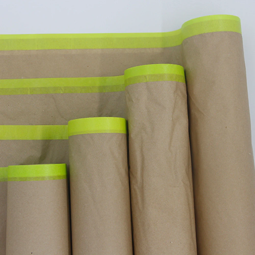 12m Paint Protect Cover Heat-Resistant Spray Paint Masking Paper Car Renovation Protective Tapes Car Spray Wash Membranes