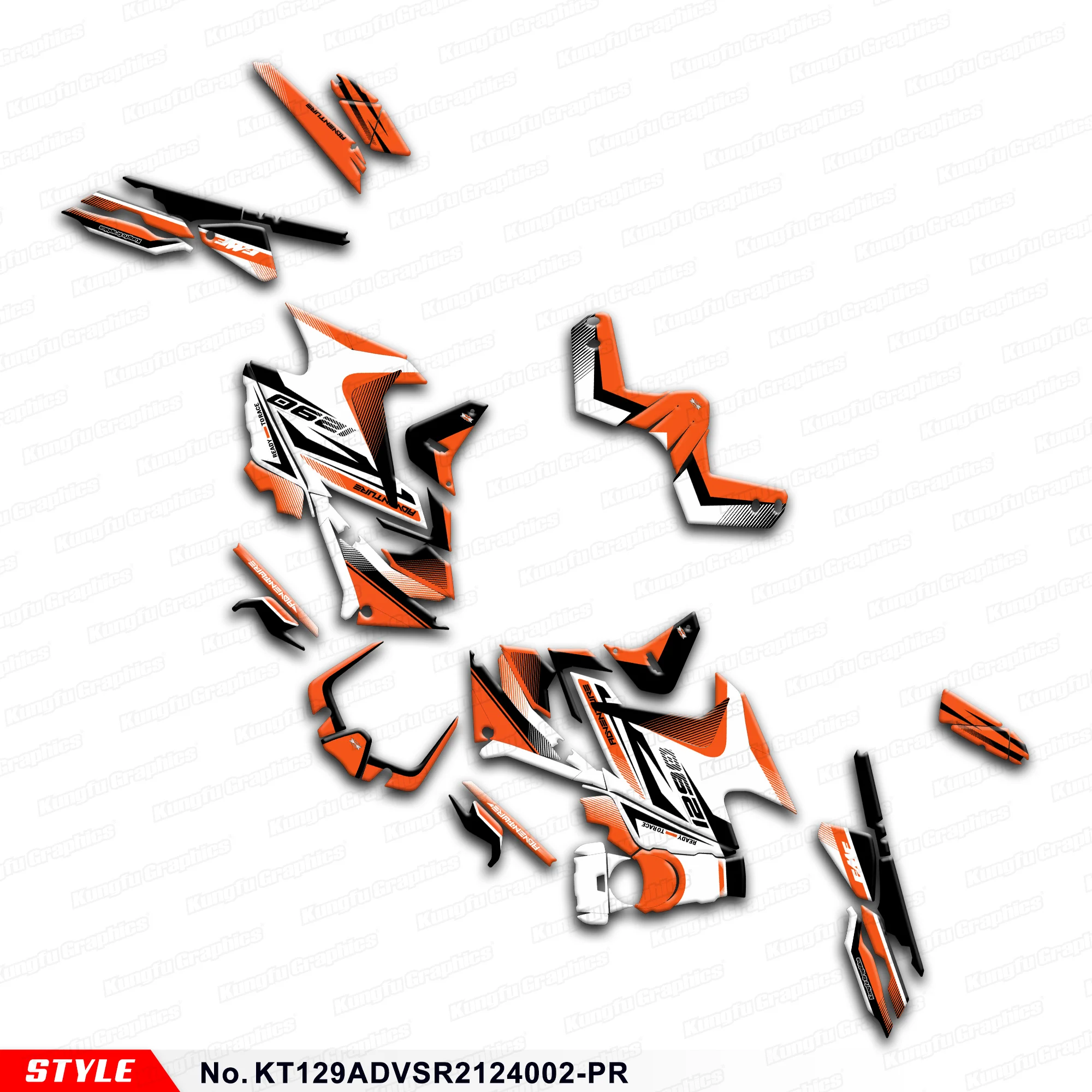 

JY RACING Custom Graphics Kit Wrap Design для KTM 1290 Super Adventure S/Super ADV R 2021 2022 2023 2024, KT129ADVSR2124002-PR