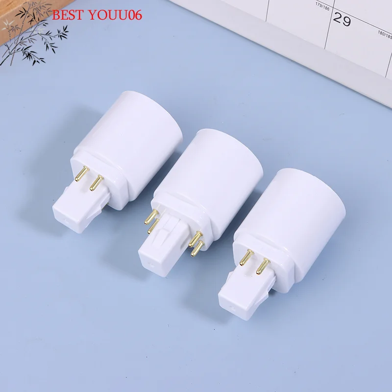 Hot 3Pcs 4 Pin Conductive G24 To E26/E27 Socket Adapter G24Q Lamp Base Adapter G24Q To Medium Light Socket Converter