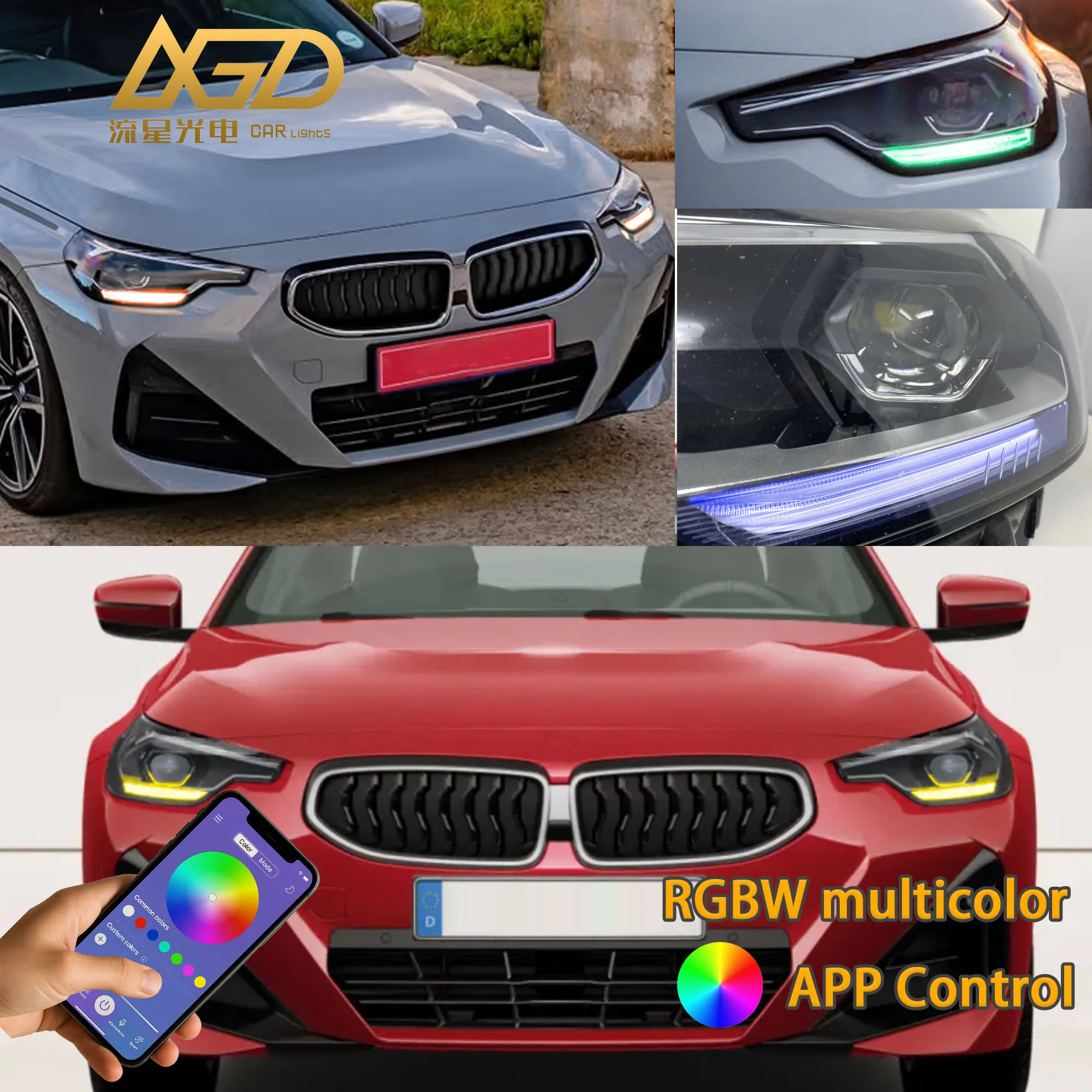 LXGD RGBW LED DRL Modules for BMW 2' G42 M2 G87 218i 220d 230i 230iX M240i Fits Non-Adaptive Headlights