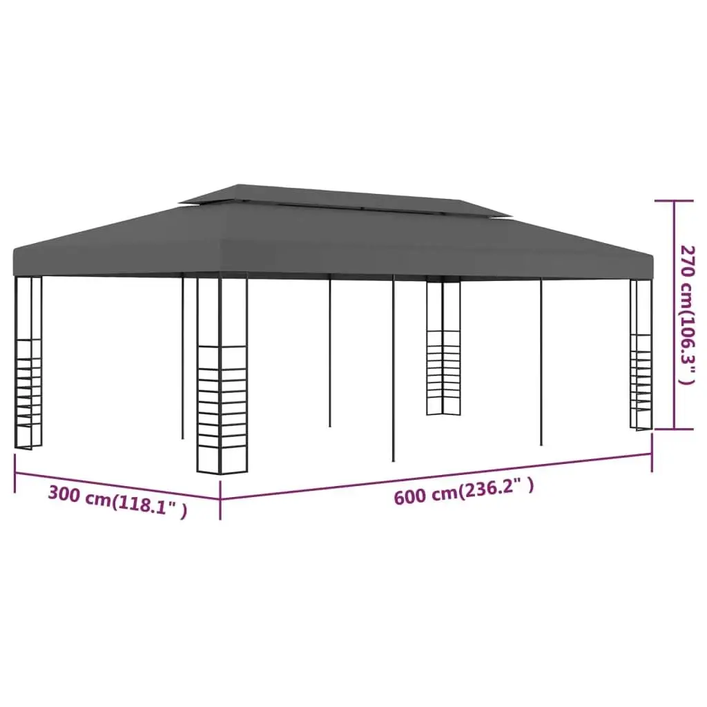 Anthracite Gazebo Marquee 118.1x236.2 - Durable Outdoor Canopy Tent for Parties & Events