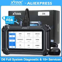 XTOOL D6 Full System Diagnostic Scanner FCA CAN FD 15+ Services Automotive OBD2 Scan Tool For All Car Auto VIN Updated of D5 D5S