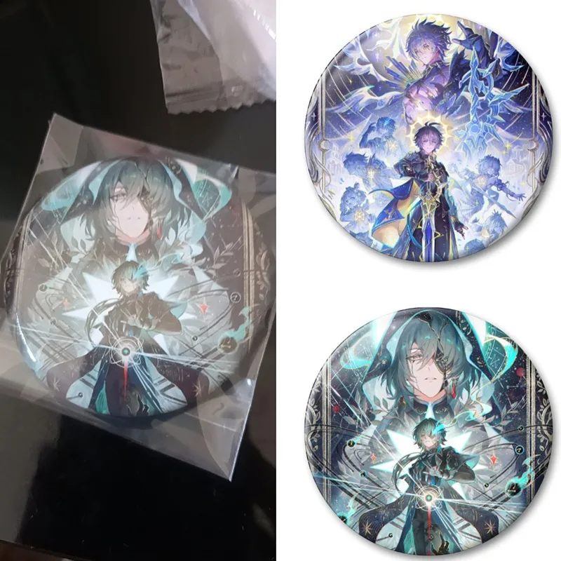 2Pcs/Set Game  Phainon NeiKos496 Anaxa Anaxagoras 58mm Anime laser badge Brooch Pin Cosplay Badge