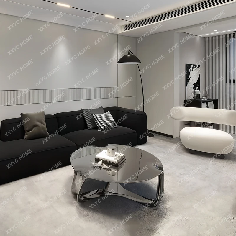 A modern creative FRP electroplating cloud coffee table light luxury special-shaped irregular hollow table