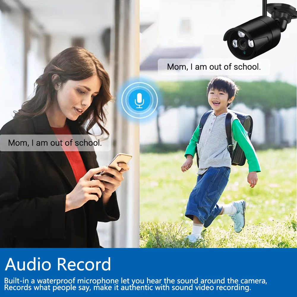 スマートライフホーム 5MP TUYAアプリ対応 セキュリティカメラ WiFi IP ブラックバレット 屋外 ワイヤレスIPカメラ CCTV 音声録音 人感センサー搭載