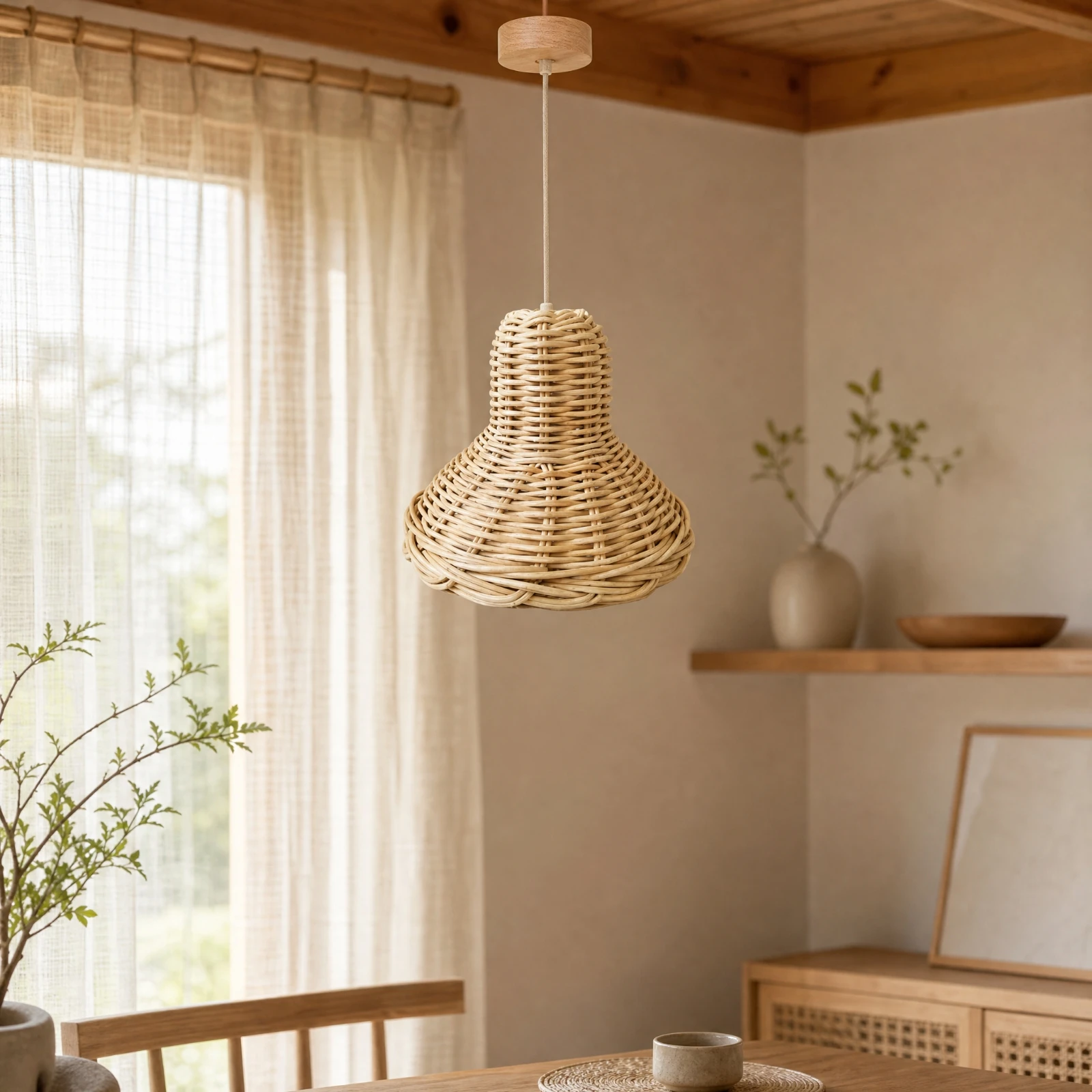 Handwoven Rattan Pendant Shade - đánh giá và giá Wicker Pendant Shade