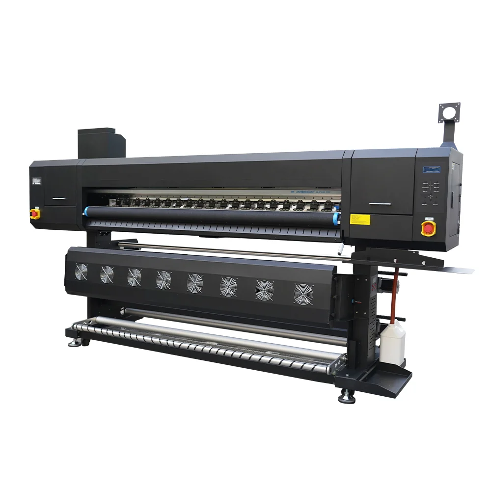 for 1.85m speed stable 4heads dye sublimation plotter printing machine  printer in fabric with dancing bar and air tension