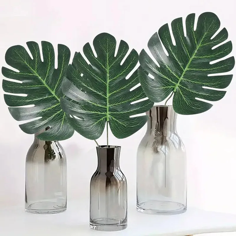 5/10/20 قطعة أوراق النخيل الاصطناعية الخضراء الاستوائية الحرير الاصطناعي أوراق السلحفاة للمنزل هاواي لوا شاطئ حفل زفاف ديكور