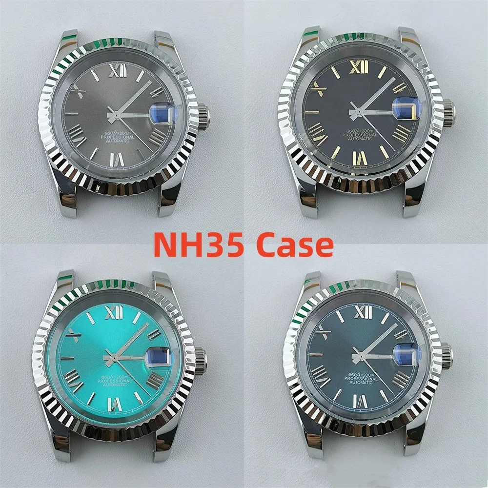 

36mm/39mm NH35 Case Steel Strap Sapphire Crystal Glass Watch Accessories for Datejust NH35/NH36 Automatic Movement Replace Parts