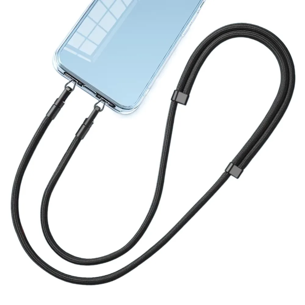 

Double Buckle Crossbody Phone Strap Stainless Steel Clip Adjustment Mobile Phone Lanyard Long Detachable Phone Neck Straps