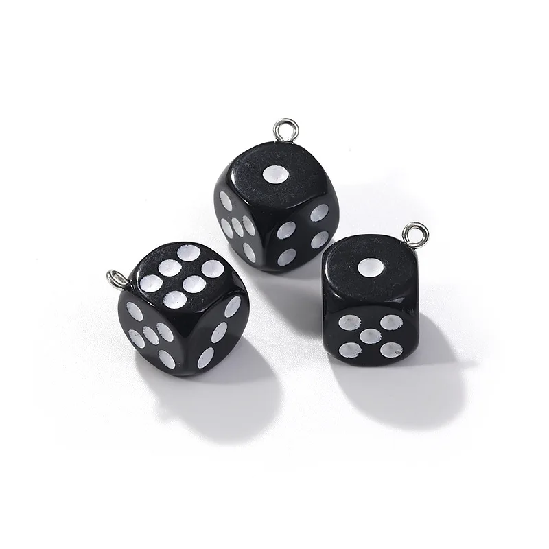 12Pcs 14X17MM 12 Color Transparent Dice Earring Pendants Miniature Figurines Resin Cabochon Charms Making Accessories - Image 6