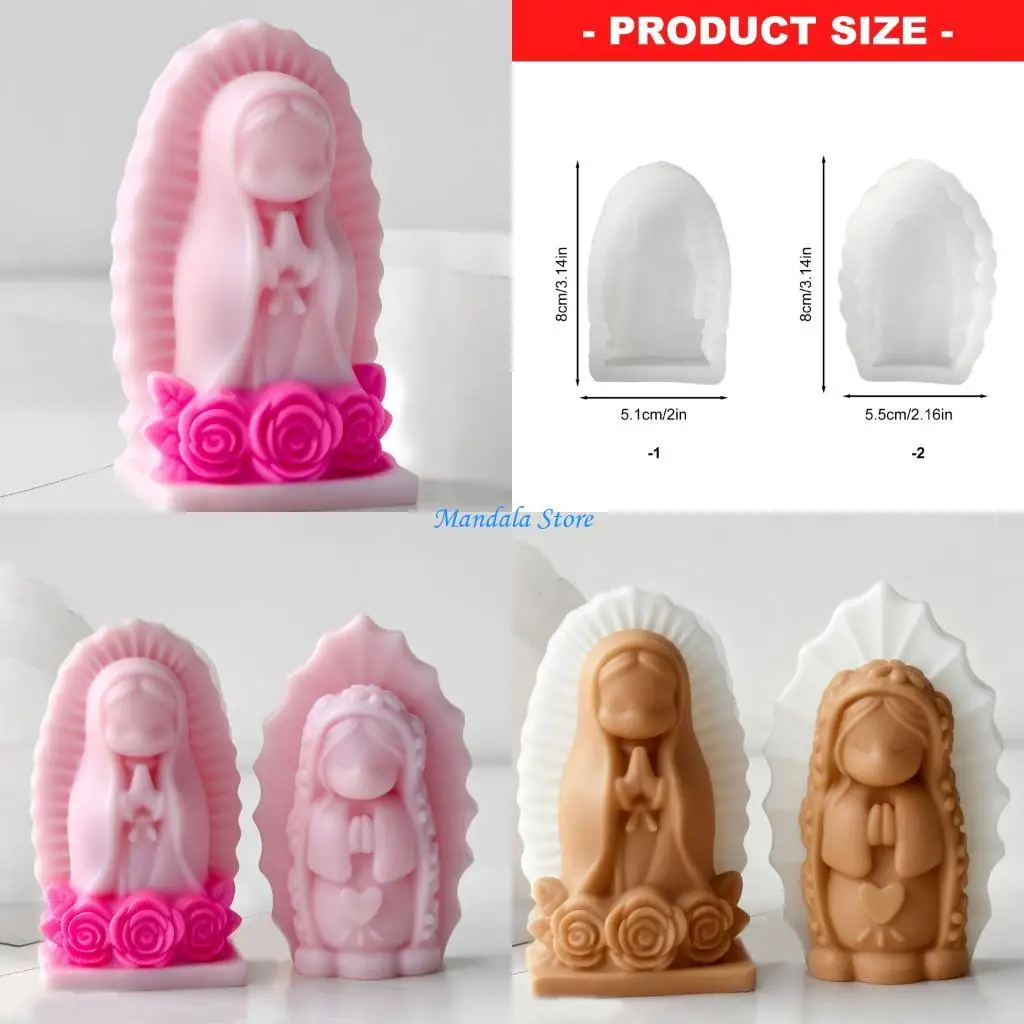 U2JC Silicone Mould Praying Girl Designs for Creating Decorative Casting and Soap