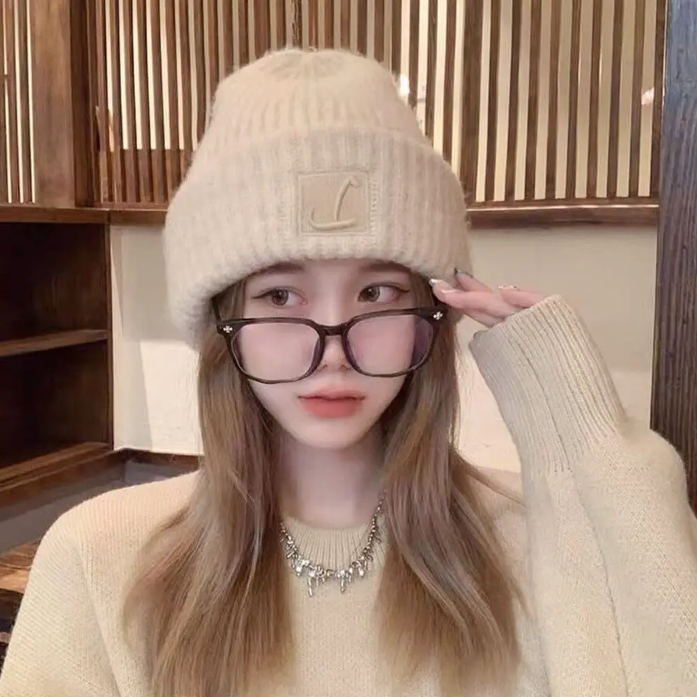 قبعة نسائية محبوكة على الموضة مقاومة للرياح للجنسين قبعة دافئة بلون سادة هيب هوب بونيه للرجال #4