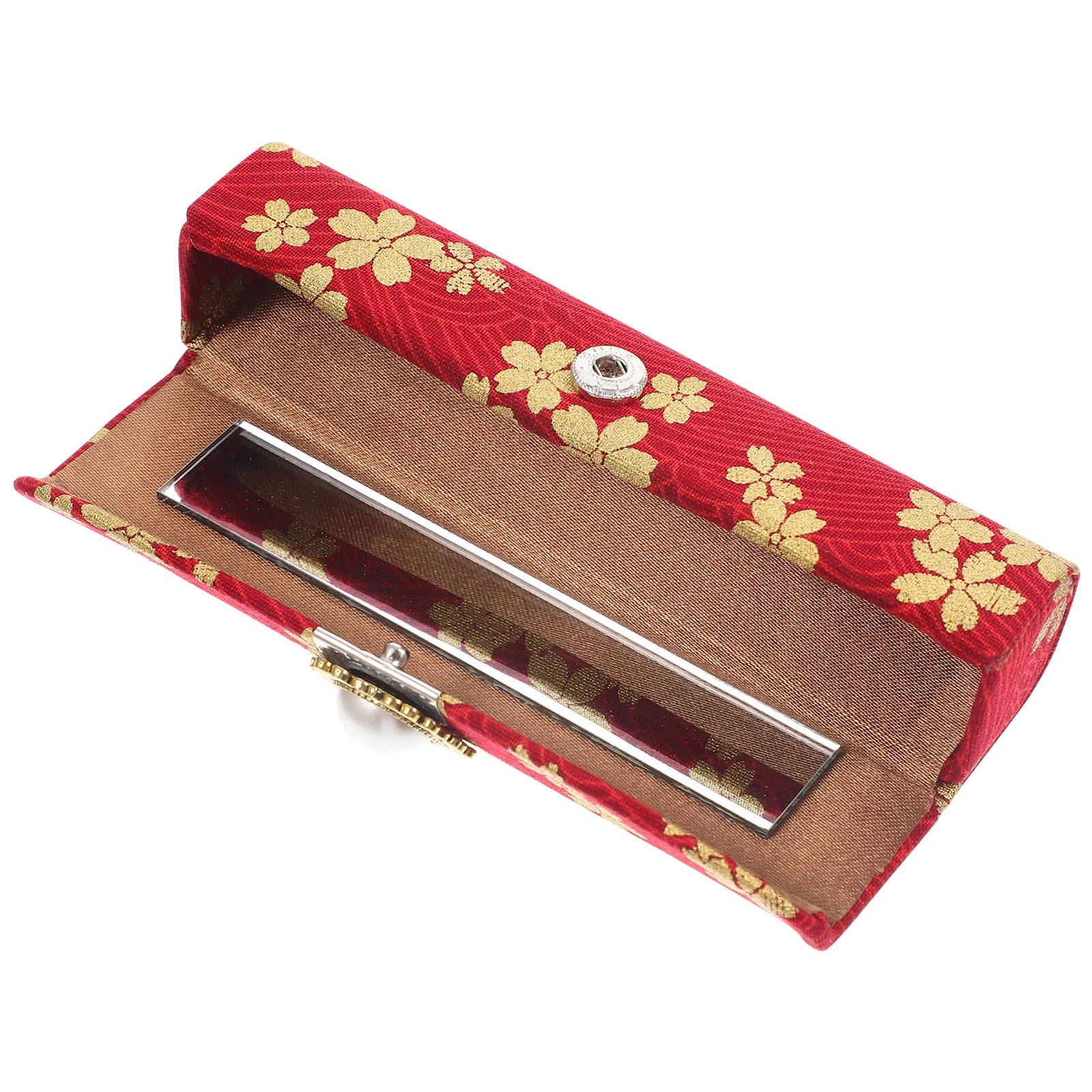 

Portable Lipstick Storage Box Fabric Container Refined Handicrafts Mirror Inside Prevent Wear Tear Great Gift Valentine Day