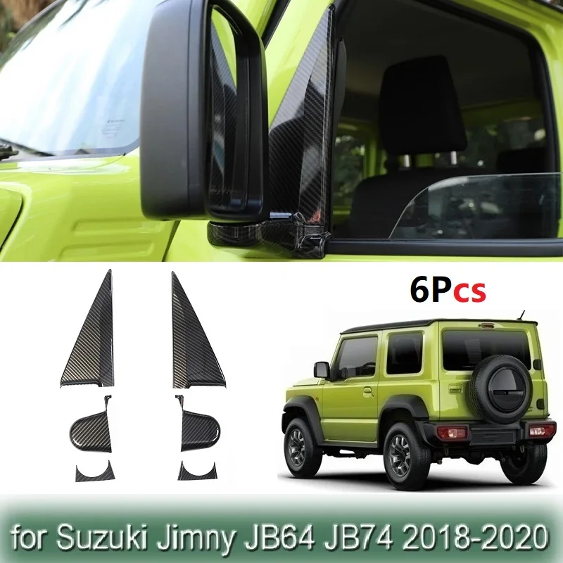 abs-carbon-fiber-car-mirror-base-protector-cover-trim-for-suzuki-jimny-jb64-jb74-2018-2021-car-styling-exterior-accessories