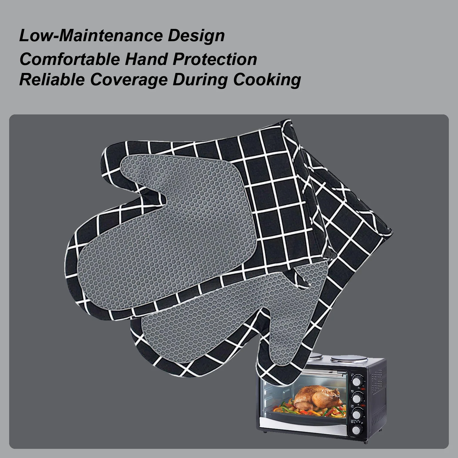 

Кухонные рукавицы, нескользящие, 1 пара, перчатки с защитой от ожогов, перчатки для гриля, нескользящая духовка для гриля, домашняя выпечка, рутинная кулинария, ежедневно