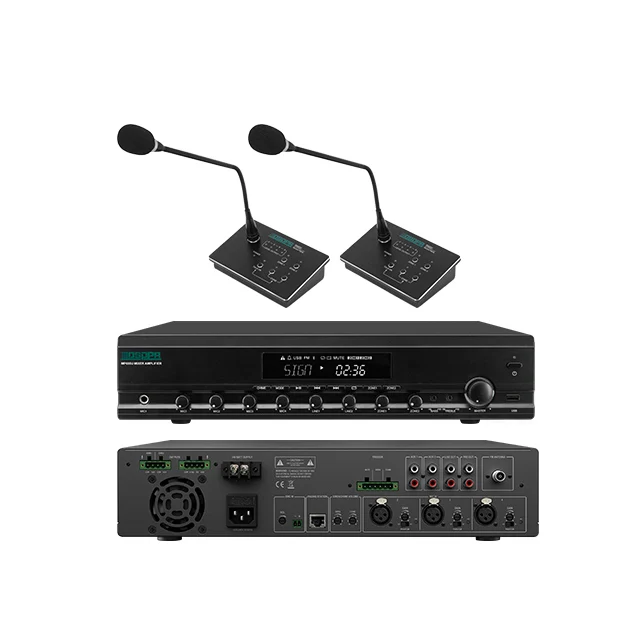 

High Quality Integrated Power Mixer Amplifier With Aux/Mic/USB/Bluetooth/Paging