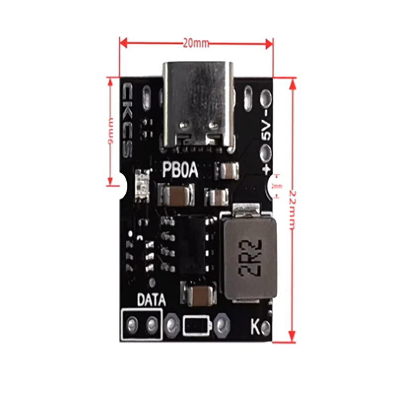 Módulo Integrado de Carga e Descarga, Entrada Tipo C, Alta Precisão, 5V, 2A, Compatível com Bateria de Lítio 4.2V, 4.35V
