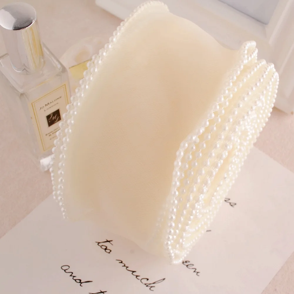 Kewgarden 6cm 60mm Pearl Edge Organza Ribbons DIY Hair Bowknots Wedding Party Decoration Accessories Handmade Crafts 10 Yards