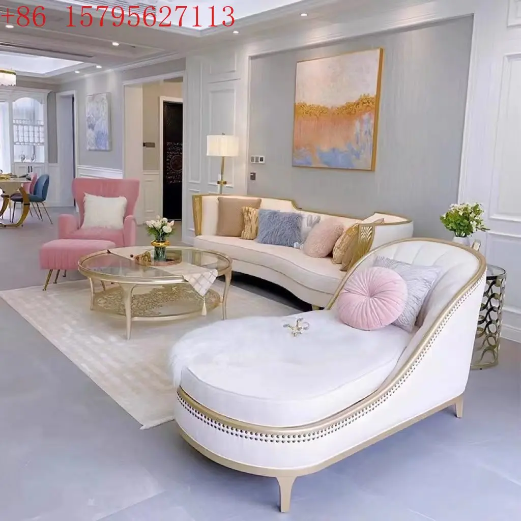 

Американский светлый роскошный диван Adela, французский светлый роскошный мебельный диван из массива дерева