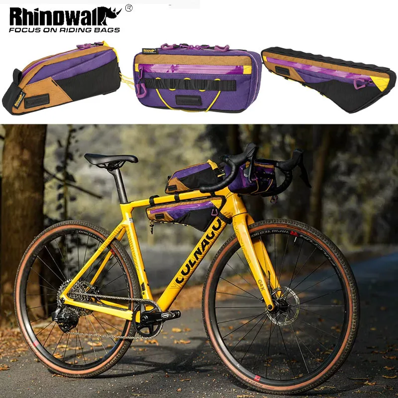Rhinowalk X Ridgeloop Bicycle Bag 2.5L Handlebar 1.7L Frame 0.9L Top Tube With Cable Port Elastic Cord MTB Road Bike