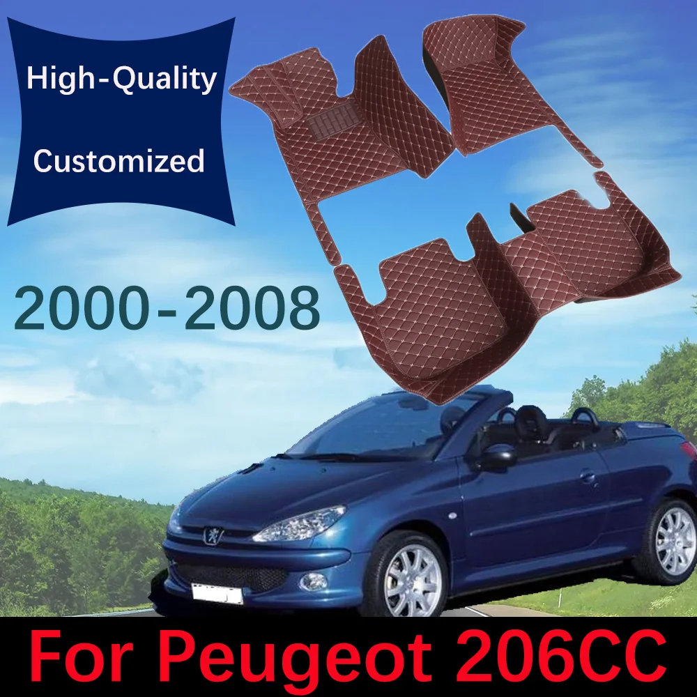 

High-Quality Car Floor Mats For Peugeot 206CC 2000 2001 2002 2003 2004 2005 2008 Automobile Carpet Rugs Foot Pads Accessories