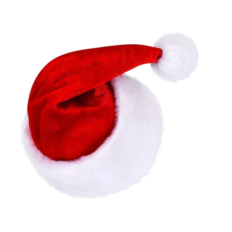 Chapéu papai noel com borda branca para festa festival ano headwear santa traje acessório presente