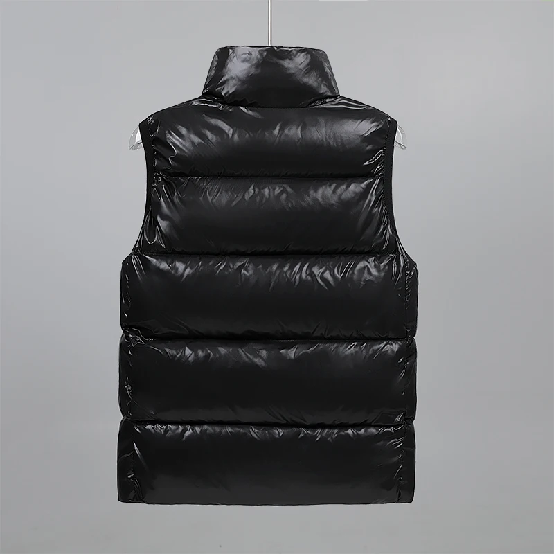 Black gold vest graphene heating vest fashion trend sleeveless winter padded coat thickened with solid color vest 2024