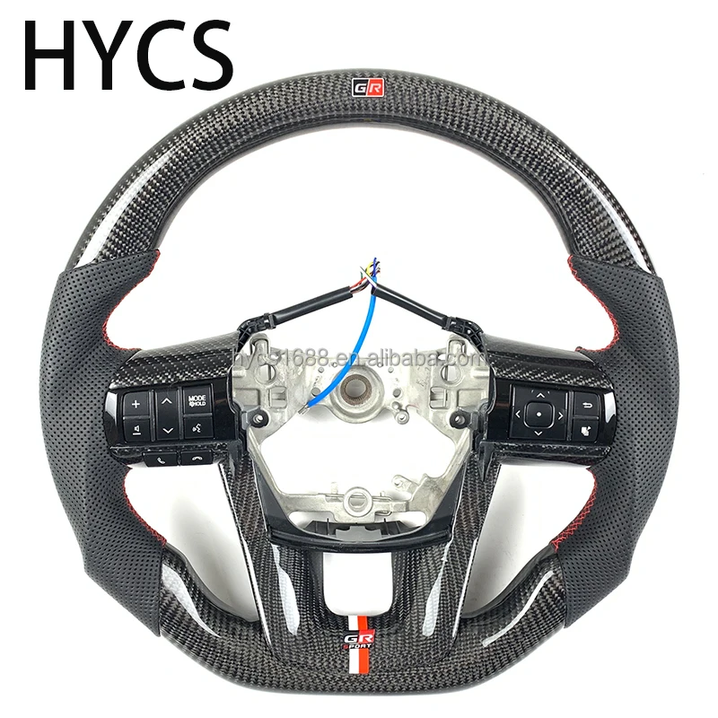 Customized car interior accessories JDM racing carbon fiber steering wheel for toyotas Hilux models