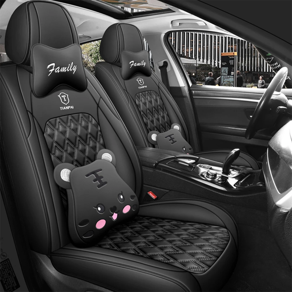 Leather Full Set Car Seat Cover for Mitsubishi Pajero 4 2 Sport l200 Outlander xl Asx Montero Lancer 9 10 Carisma Accessories