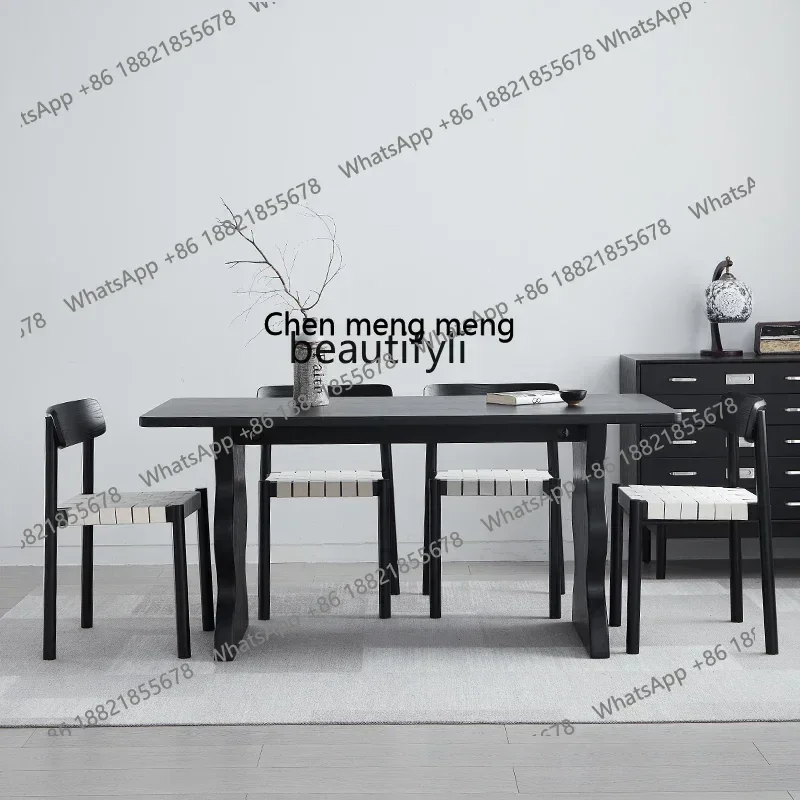 A182 1A Dining Table Household Restaurant Dining Table Small Apartment Rectangular Solid Wood Dining Table and Chair