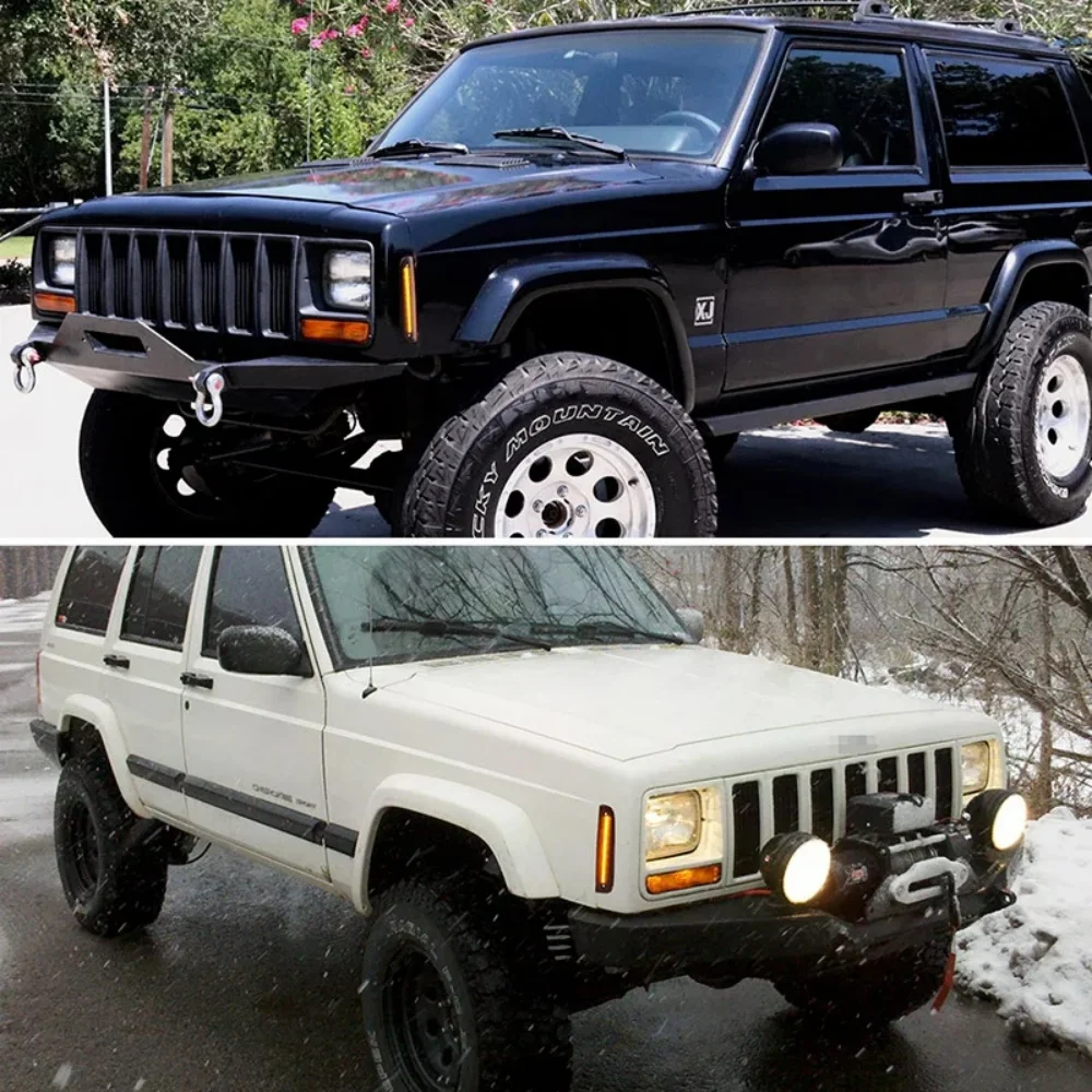 Pour Jeep Cherokee 1997 1998 1999 2000 2001 coin avant de voiture LED marqueur latéral clignotants feux de stationnement lampes évasées de garde-boue