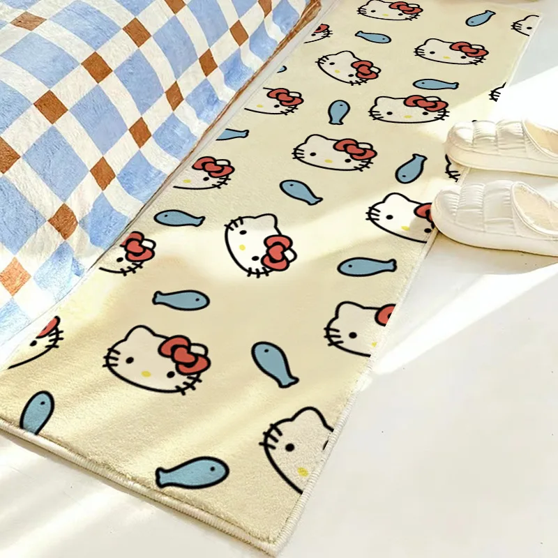 Long Hello Kitty Fish Anime Floor Rug Doormat Carpet Bedroom Livingroom Non-slip Large Mat Cartoon For Boy Girls Acrylic Plush