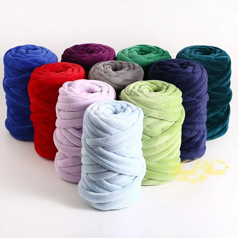 500g hilo islandés Extra grueso núcleo de terciopelo relleno de algodón hilo grueso tejido DIY nido de gato almohada manta hilo anticolisión