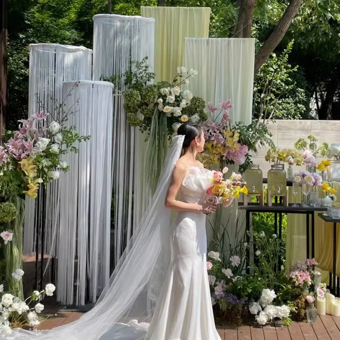 

Wedding T-shaped Cloth Curtain Rack For Stage Background,lawn, Party Birthday Decoration, Retractable Hanging Flower Lace Stand