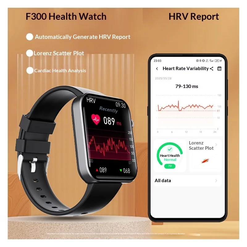F300 Smart Watch Bluetooth Call SOS Fall Alert Step Counter Sleep Monitor Sports Fitness Tracker Metal Case IPS Display