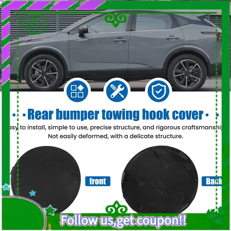 

AC34-85071BR00A Car Rear Bumper Tow Hook Cap Cover Black For Nissan Qashqai J10 2007 2008 2009 2010 2012 2013 2014