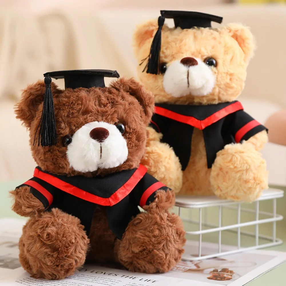 Small Teddy Bear Doll New 23cm Graduate Sitting Bear Doll Graduation Gown Plush Toy Students