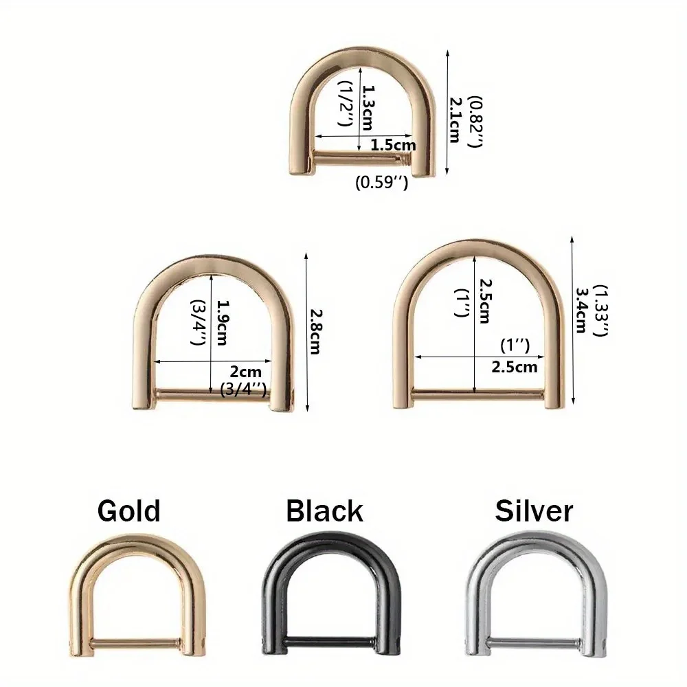 2 個 D リングネジシャックル馬蹄 U 字型 D リング DIY レザーストラップクラフト財布交換アクセサリー
