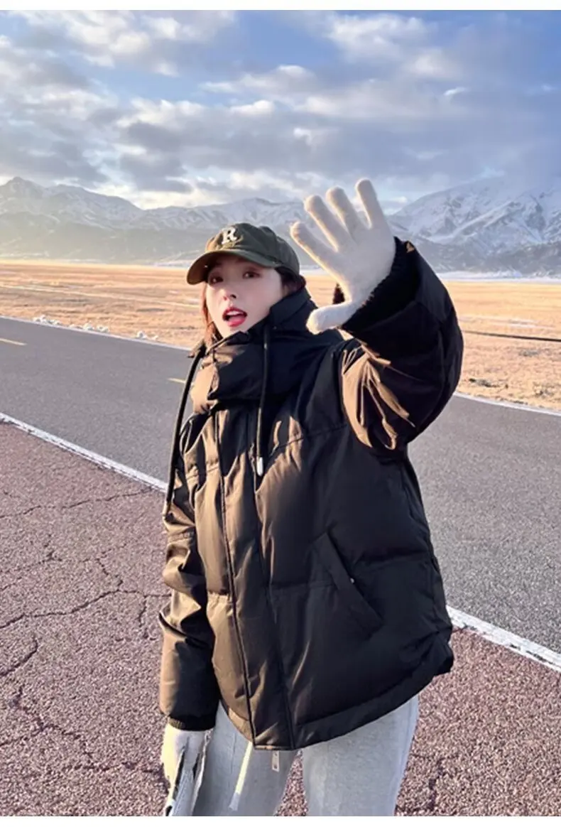 Parkas Womens Nieve Winter Sherpa Quilted Diamond-Decorated Double-Layered Fitted Waistband Full-Zip Turtleneck Insulated Tender