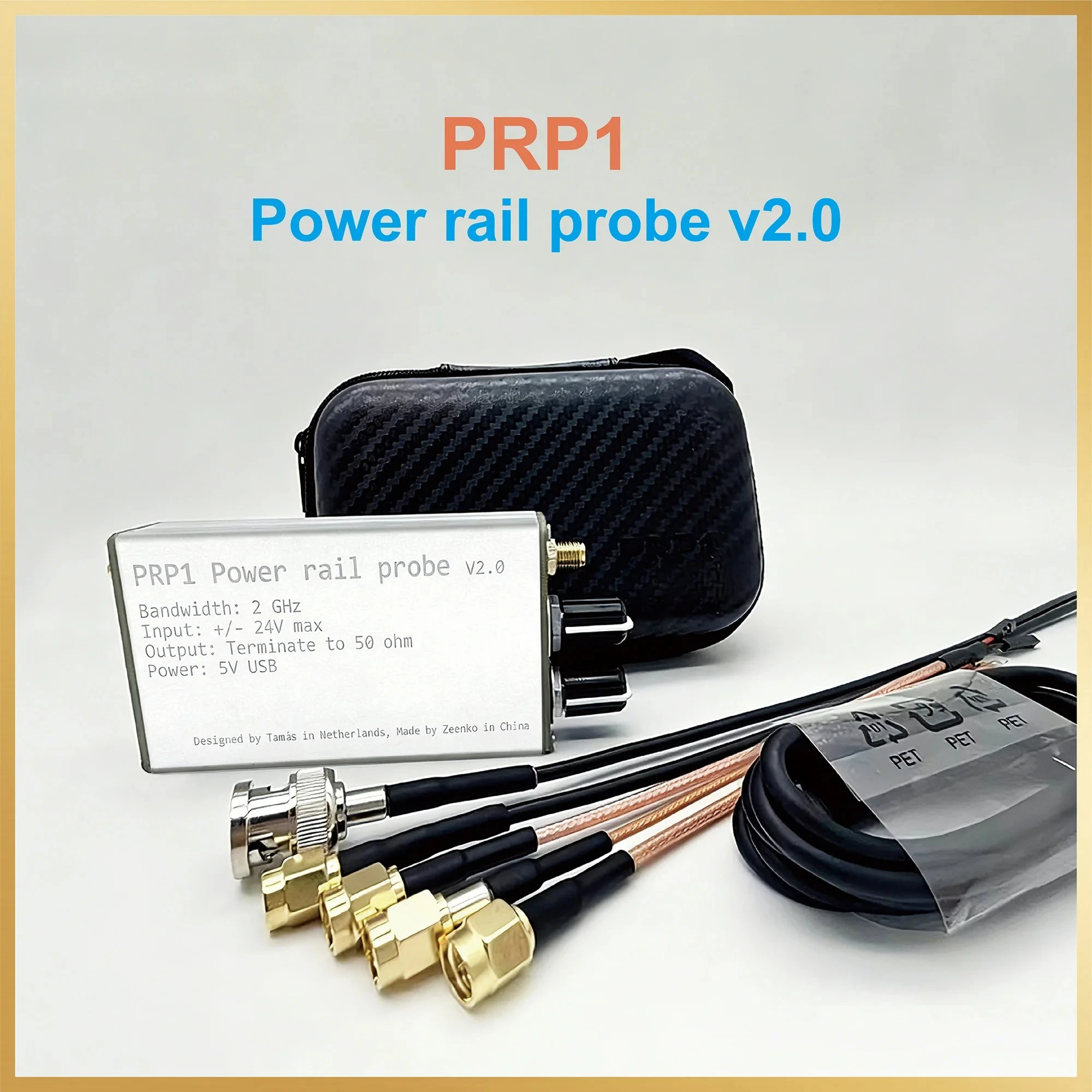 PRP1 Power Rail Probe V2.0 2GHz Low-Noise Ripple & Transient Measurement Probe High-Bandwidth DC Power Rail Probe