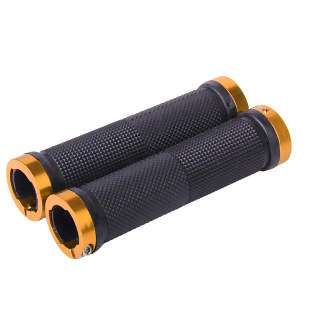 2pcs Double Cycling Handlebar Grips Road Bike Mountain Bike Aluminum Alloy Hand Cover Anti- Shock-resistance