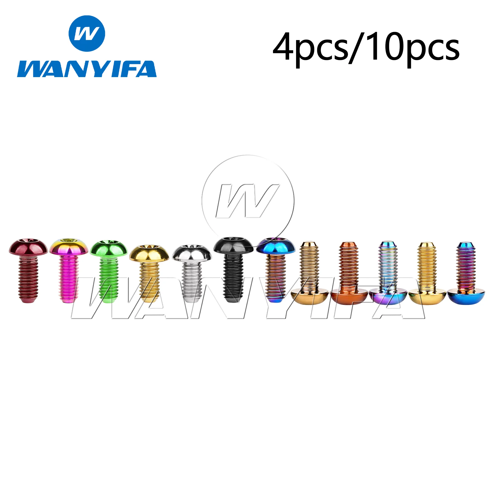 Wanyifa Titanium Bolt M5x10 12mm T25 Torx Head Screw for Bicycle Water Bottle Cage Cycling Bike Accessory 4pcs/10pcs