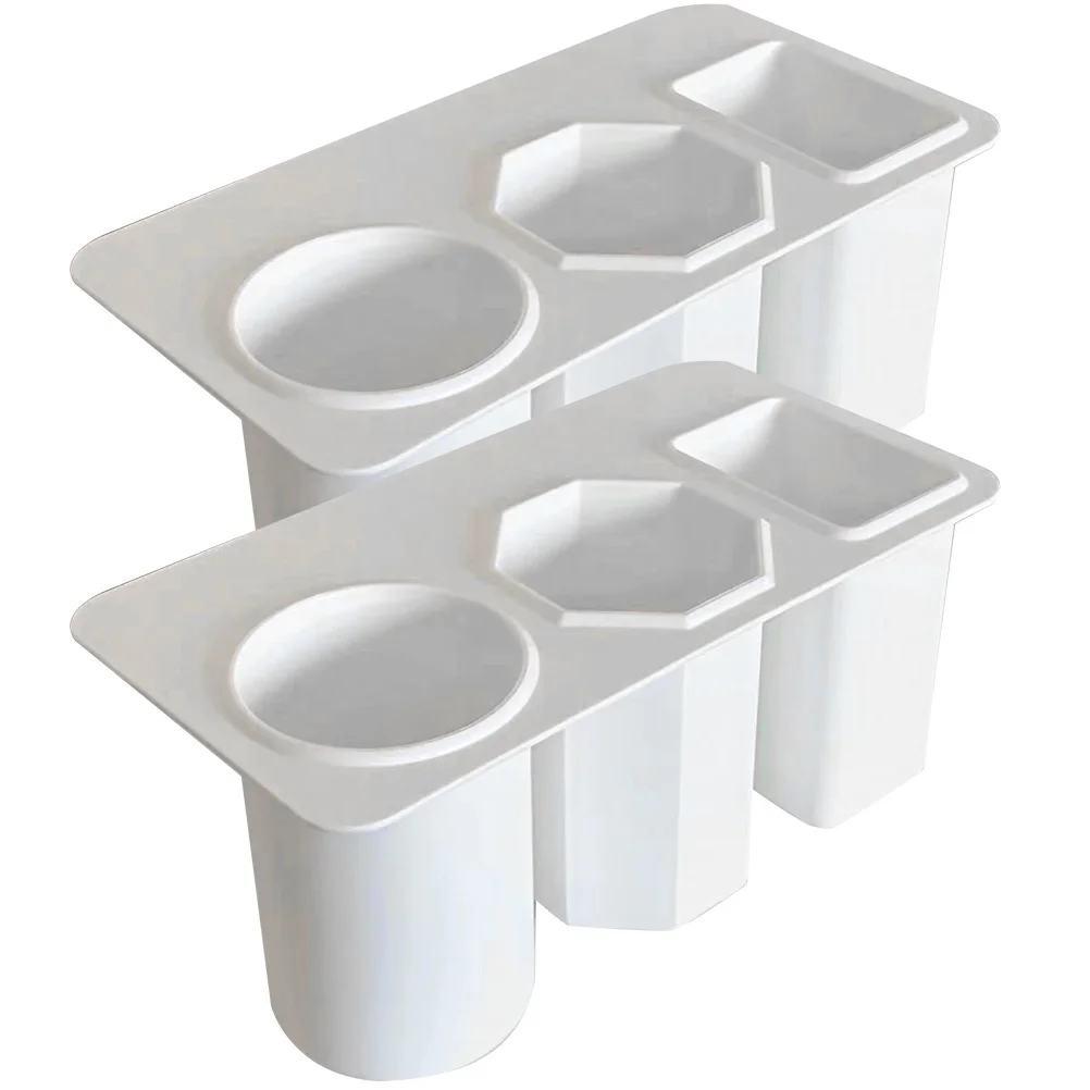 2 قطعة منظم قرطاسية سطح المكتب لاصق صندوق تخزين مكتبي قلم رصاص فرشاة للمكياج حامل حاوية بلاستيكية متعددة الشبكة لـ #3