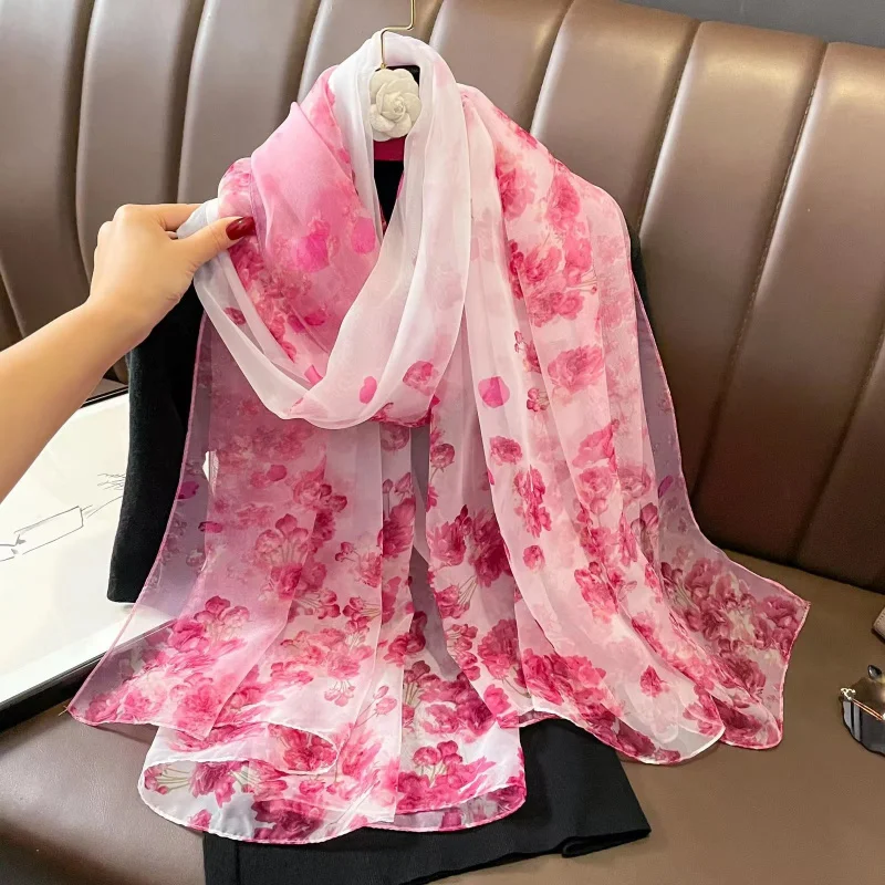 Fashionable long Jiangnan Style Summer Travel sun protection emulution Silk women's outer scarf shawl