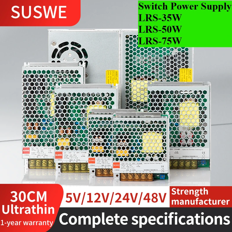 LRS series 35W 50W 75W  12V 1 24V switch single output power supply LRS-350 for LED closed-circuit television video tape