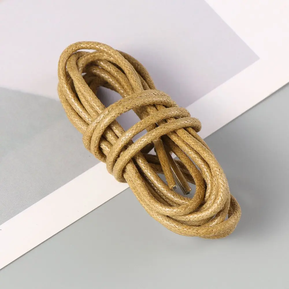 2 Pairs 70/80/90/100cm Round Waxed Shoelaces Unisex Leather Dress Shoes Boots Laces Strings